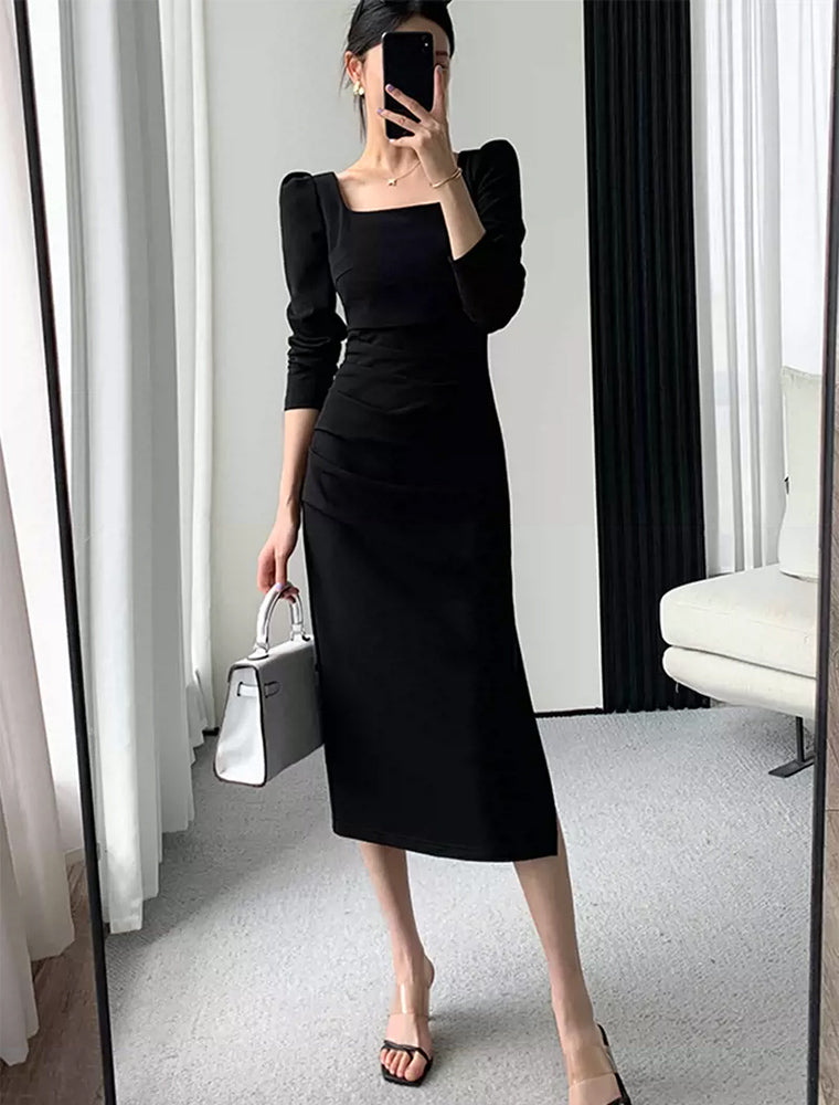 高貴名媛氣質方領洋裝 - TWINKLE