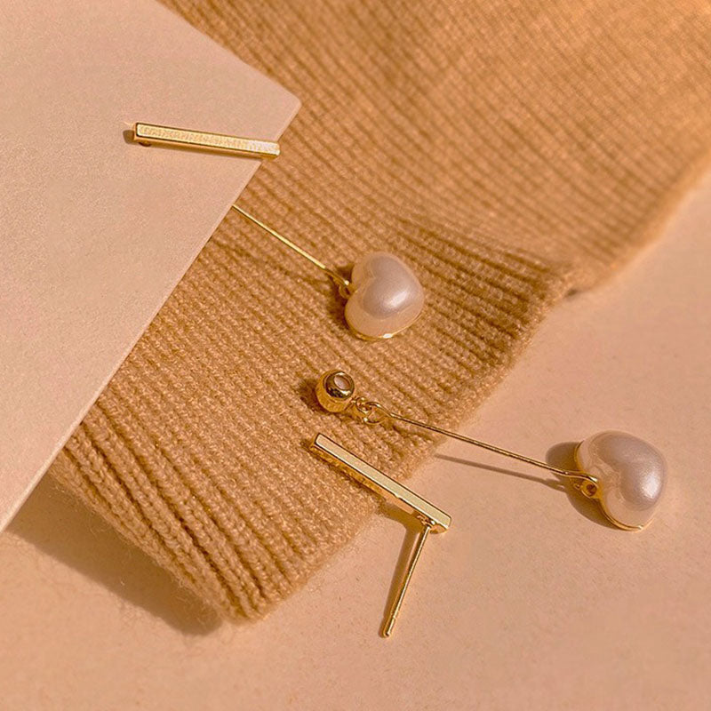 時尚名媛俐落愛心耳環 - TWINKLE