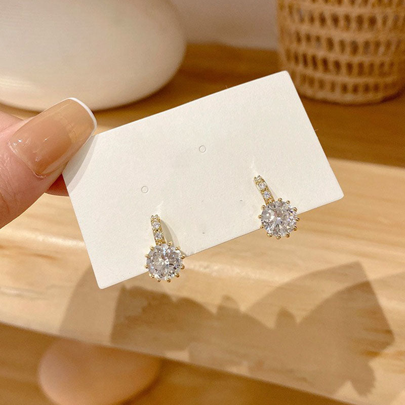 時尚名媛百搭單鑽耳環 - TWINKLE