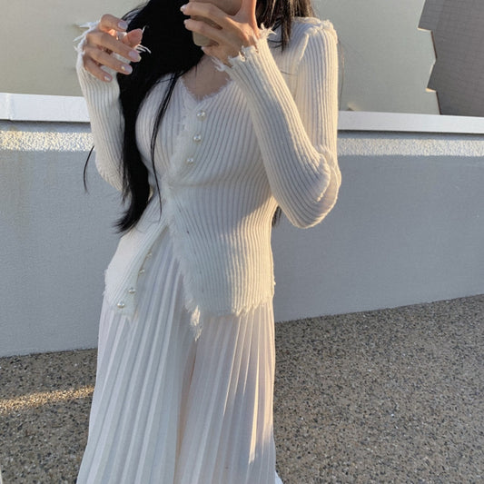 優雅長腿百褶長褲 - TWINKLE