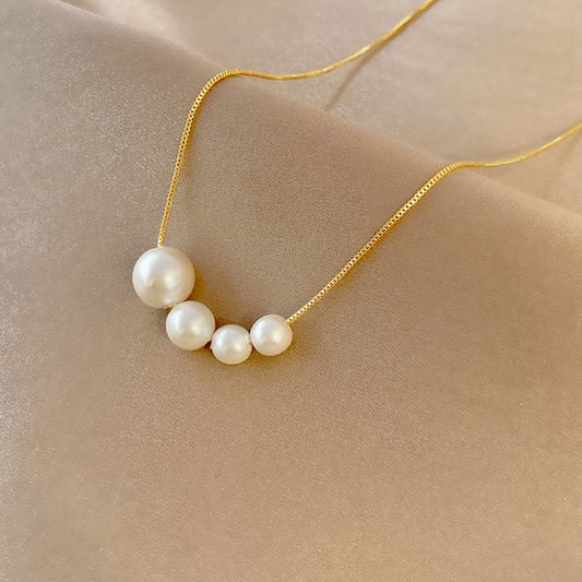 時尚名媛氣質珍珠串鎖骨鍊 - TWINKLE