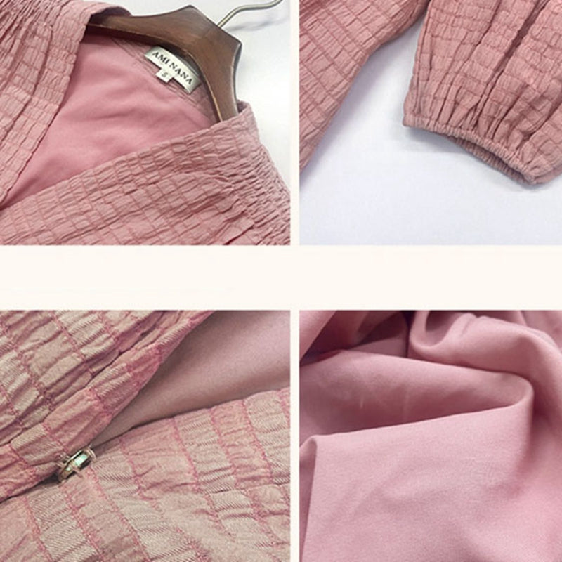 春天女神公主袖煙粉洋裝 - TWINKLE