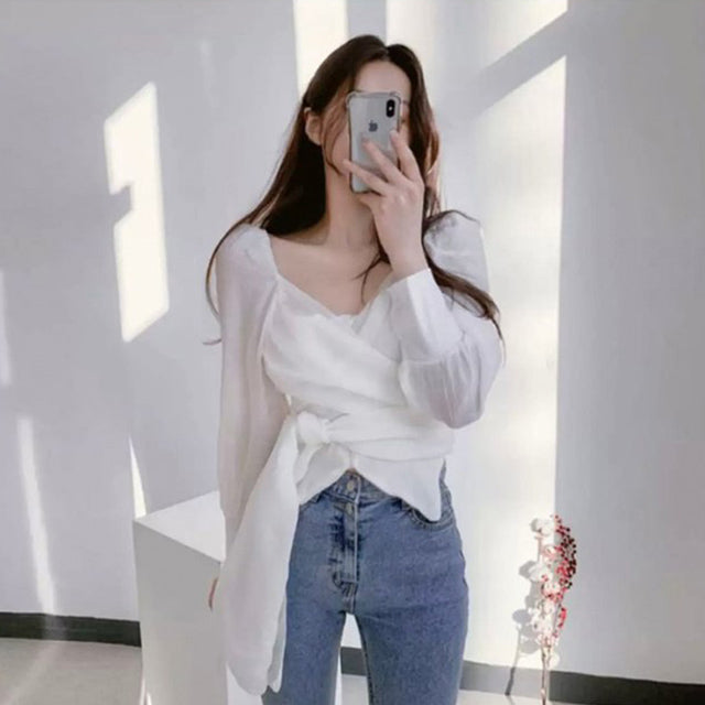 純慾系綁帶小腹隱形上衣 - TWINKLE