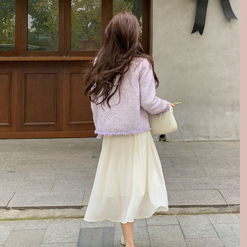 閃閃金絲仙女紫小香外套 - TWINKLE