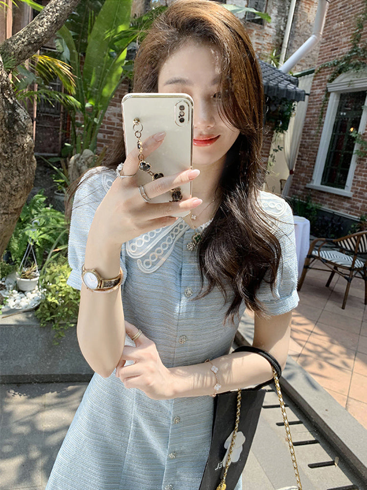 花瓣領甜美小貴婦洋裝 - TWINKLE