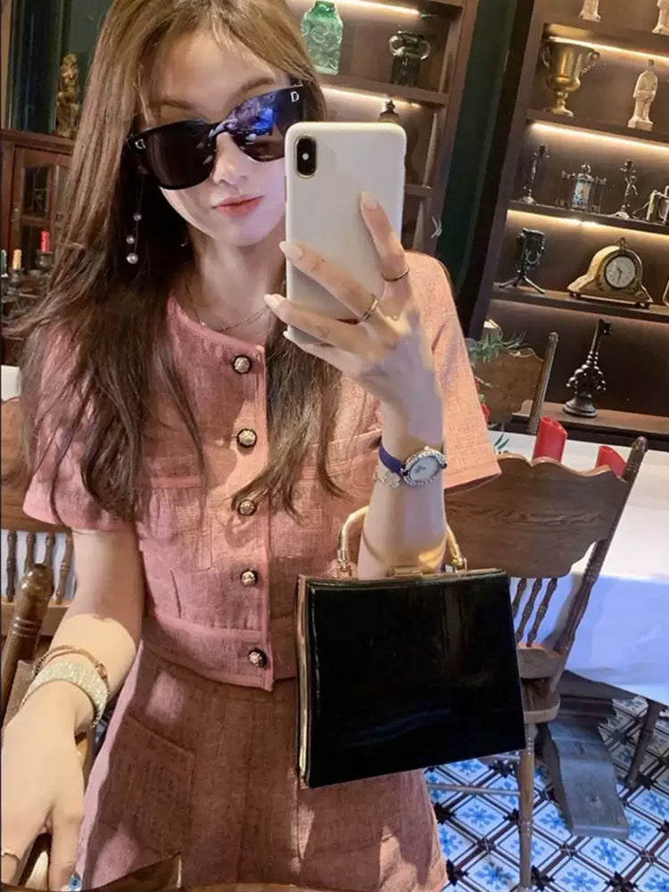 高級質感甜甜小香褲套裝 - TWINKLE