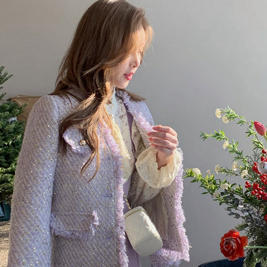 閃閃金絲仙女紫小香外套 - TWINKLE