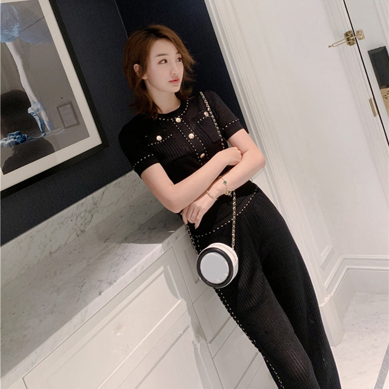 氣質名媛休閒質感小香褲套裝 - TWINKLE