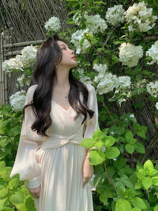 仙氣迷人交叉纏腰顯瘦收腰洋裝 - TWINKLE