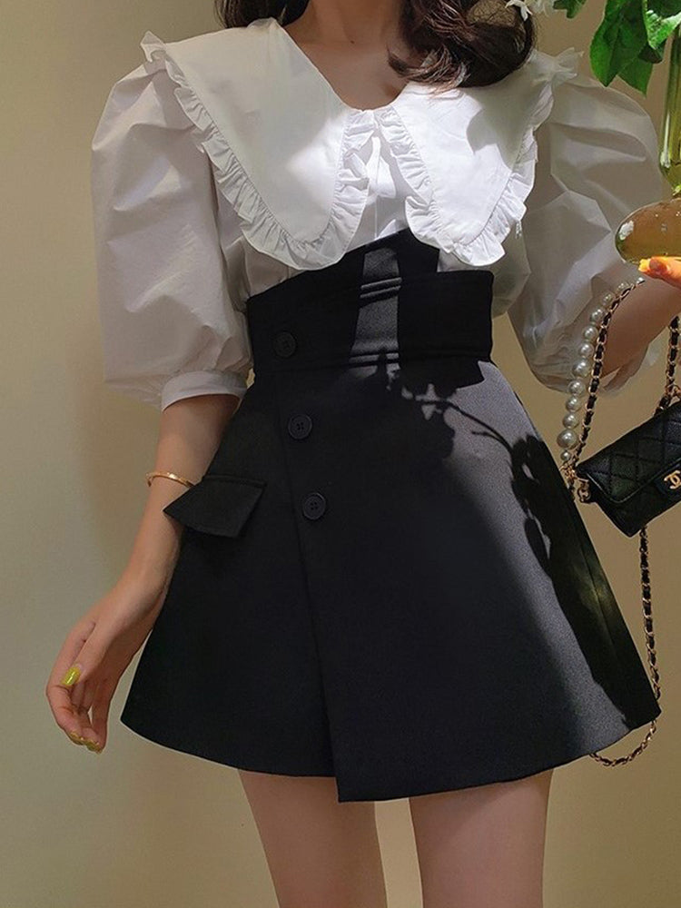 無敵顯瘦拉長腿短褲裙 - TWINKLE