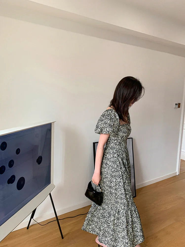 高級感小碎花方領大器洋裝 - TWINKLE