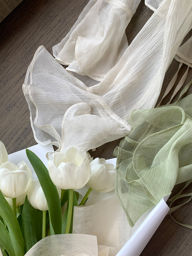 女人味滿溢荷葉雪紡薄外搭 - TWINKLE