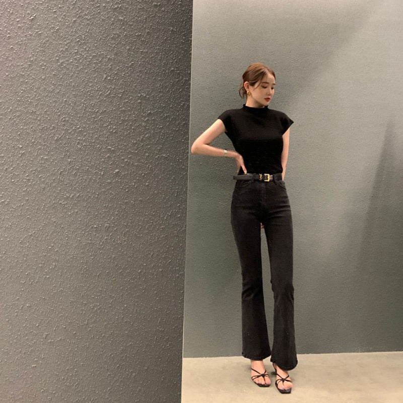 氣質修身顯瘦冰絲針織上衣 - TWINKLE