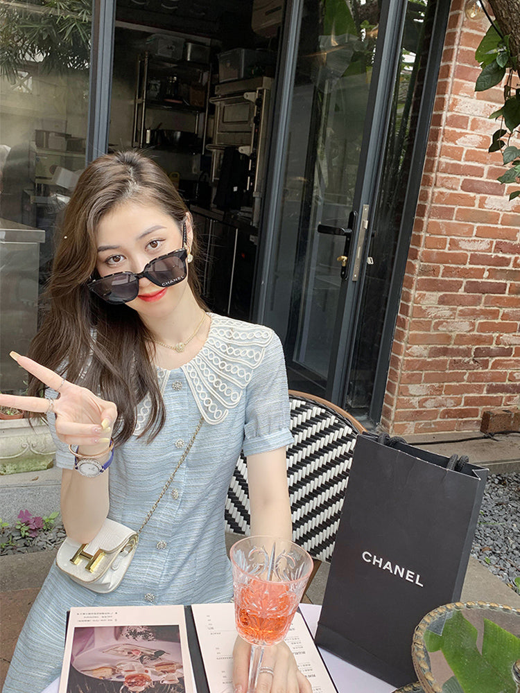 花瓣領甜美小貴婦洋裝 - TWINKLE