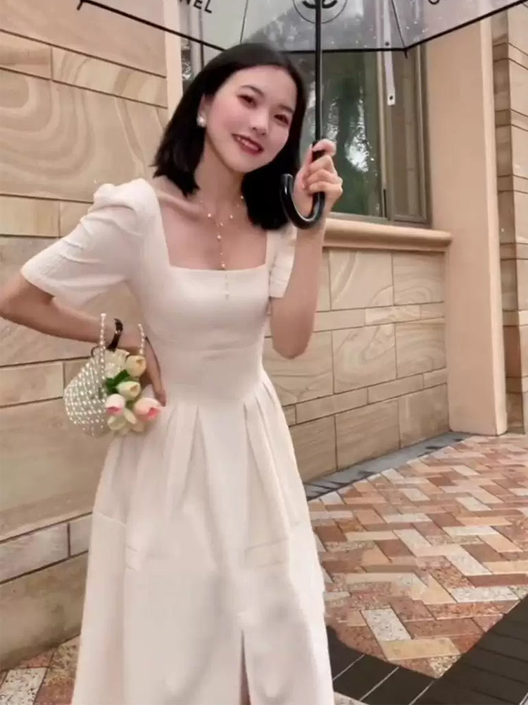 仙度瑞拉優雅方領長洋裝 - TWINKLE