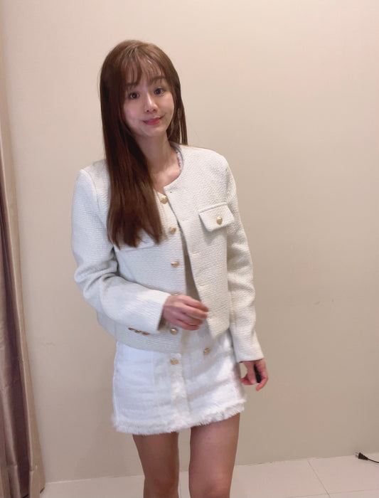 精緻金釦大牌感圓領外套 - TWINKLE