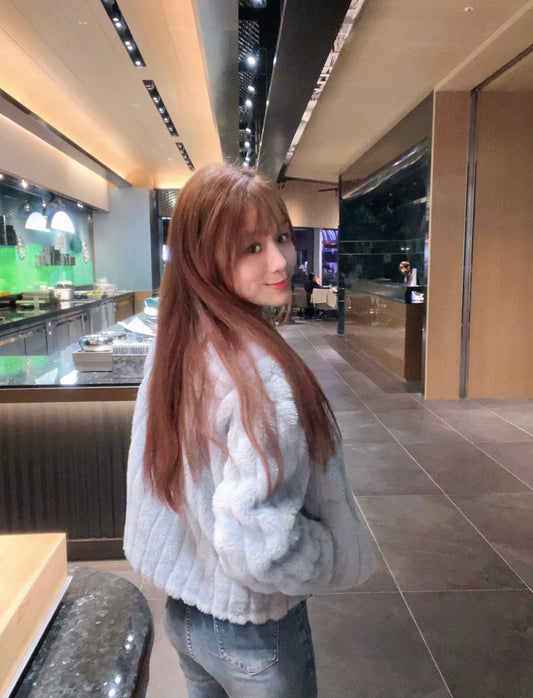 自信優雅小立領羔羊毛外套 - TWINKLE