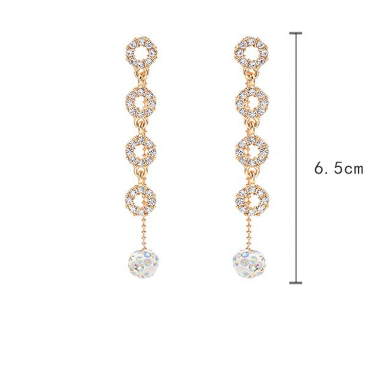 時尚名媛水鑽串珠長耳環 - TWINKLE