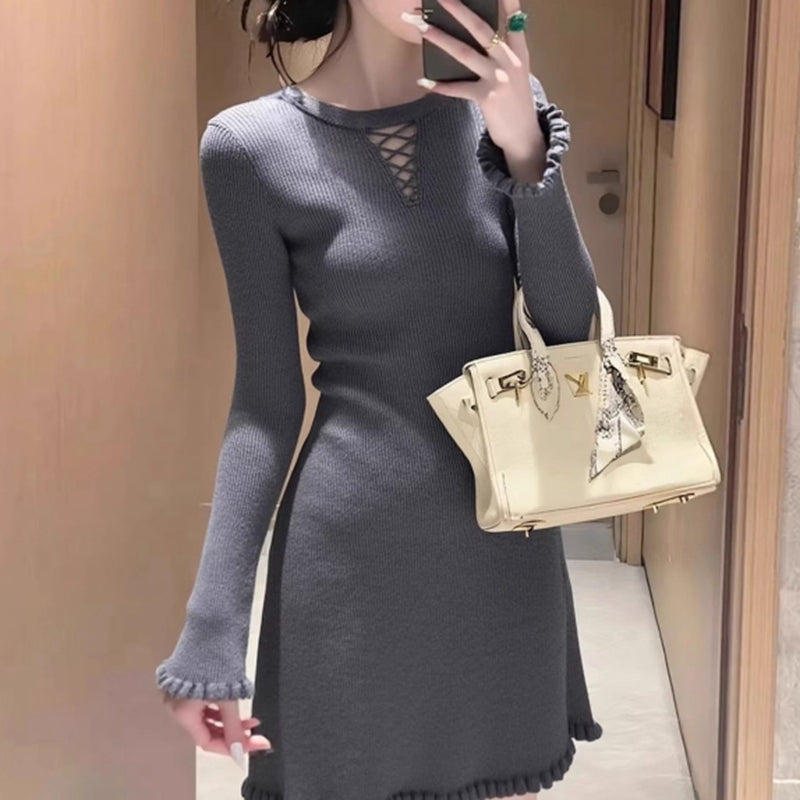格雷系質感針織洋裝