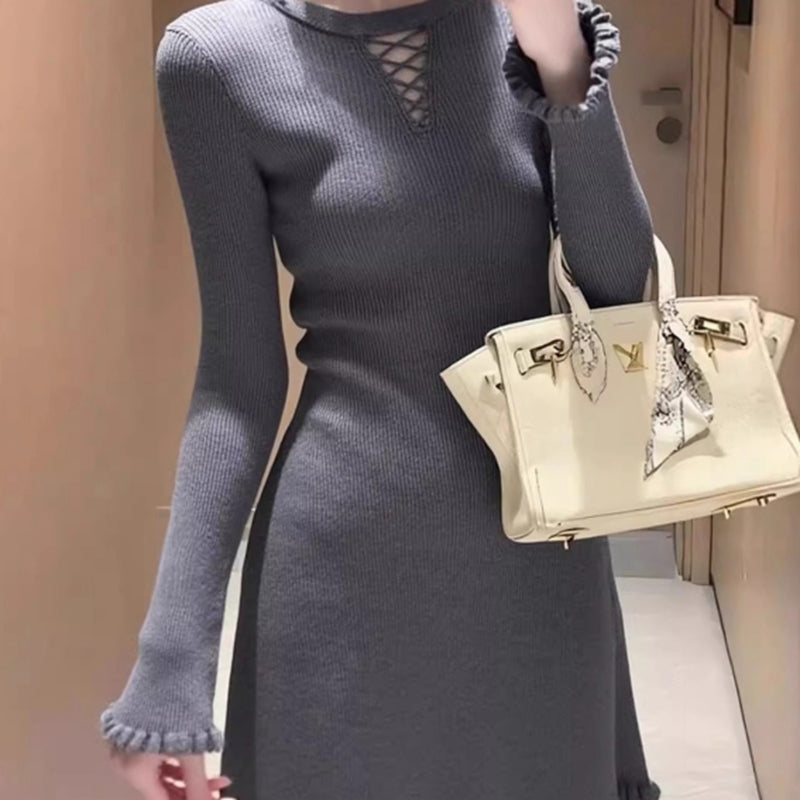 格雷系質感針織洋裝