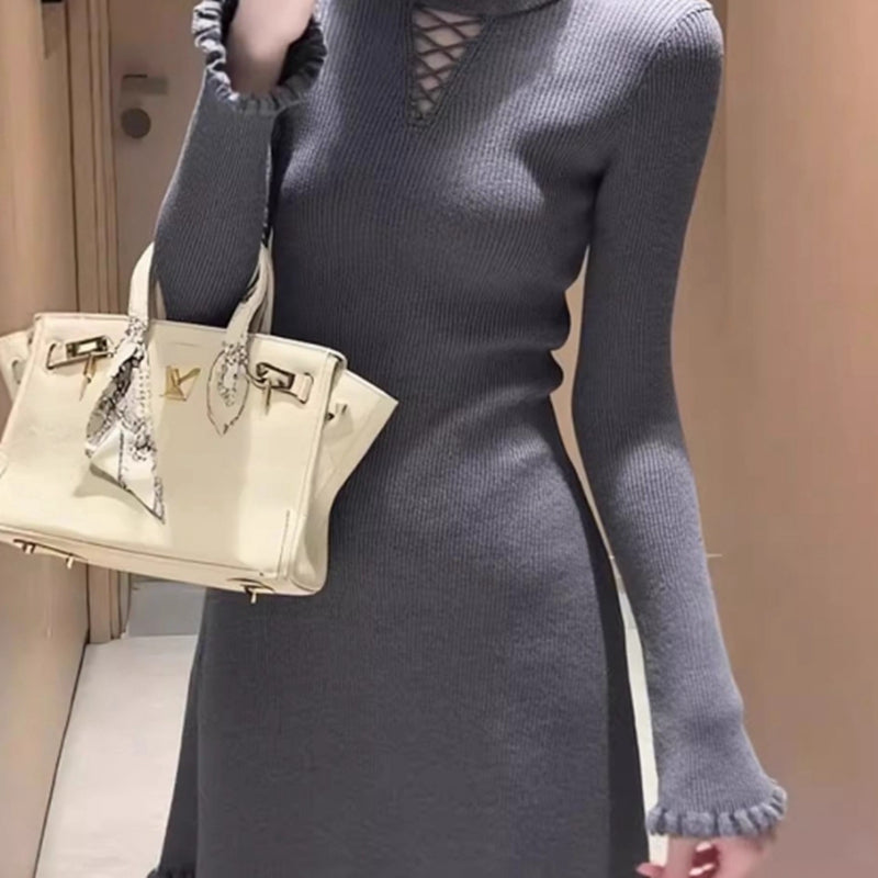 格雷系質感針織洋裝