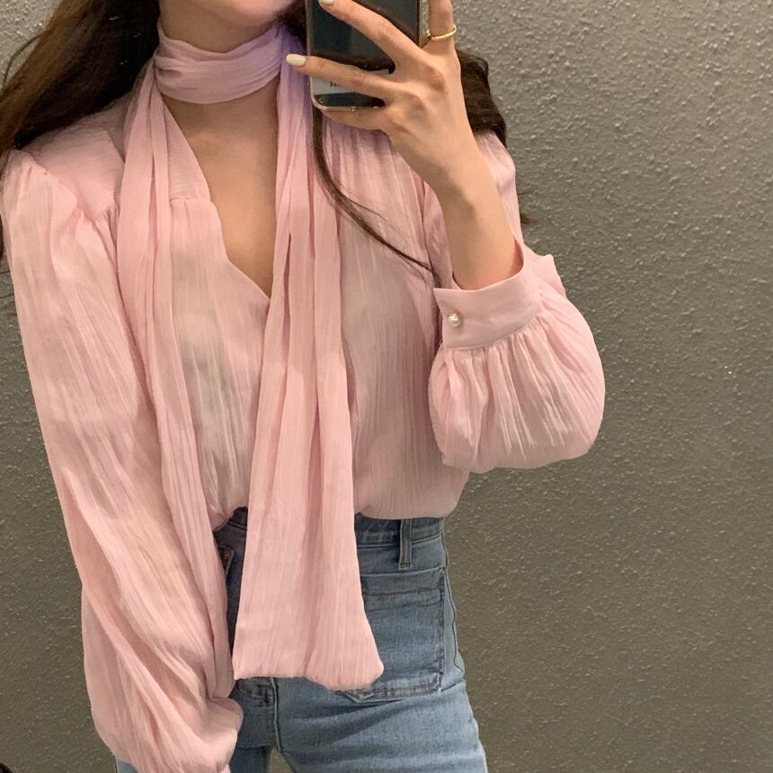 韓劇氣質小姊姊領帶上衣