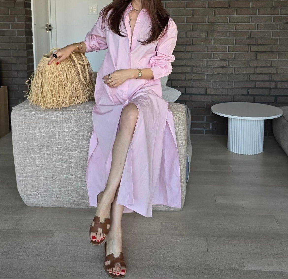 鬆弛感最迷人襯衫式長洋裝