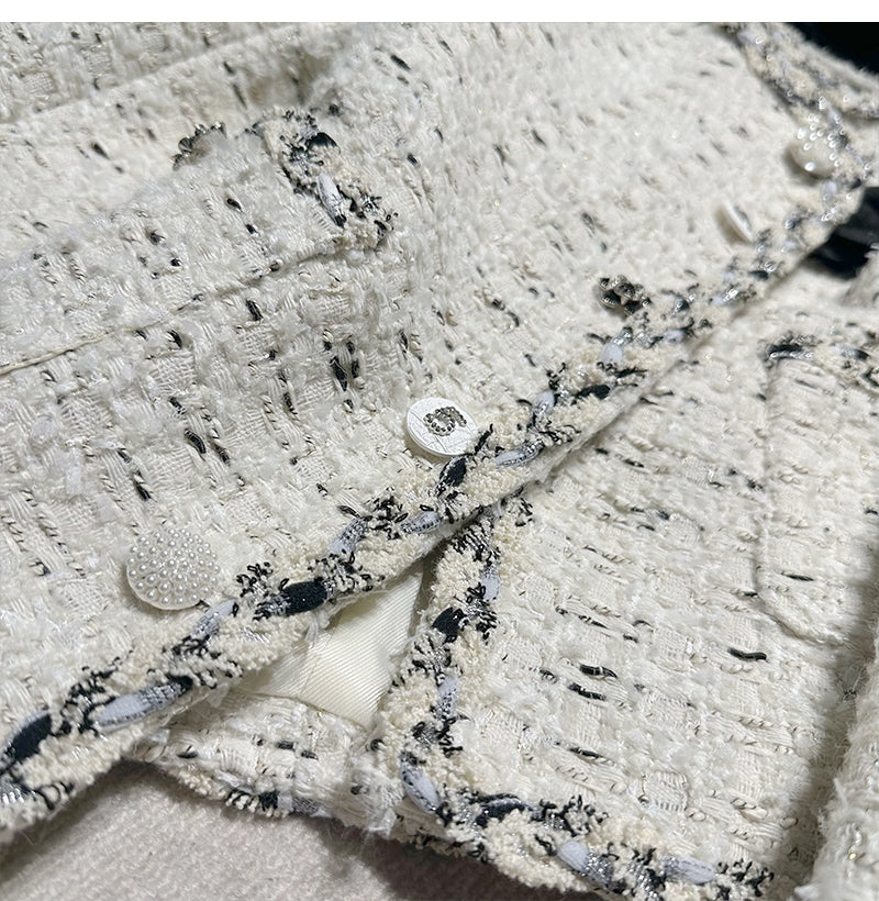 經典名媛山茶花小香毛呢外套