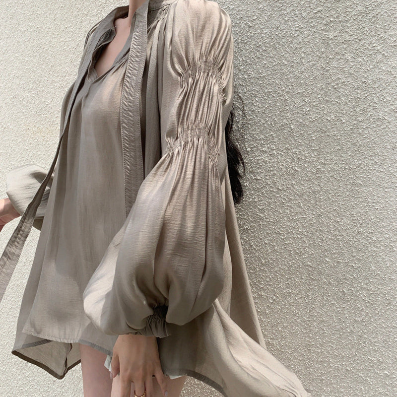 浪漫大澎袖抓褶上衣