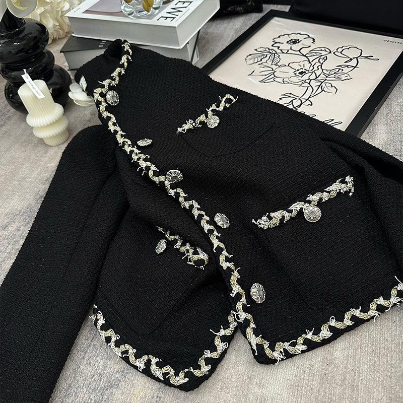 經典收藏貴氣編織粗花呢小香外套