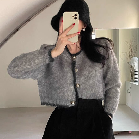 優雅滾邊針織上衣