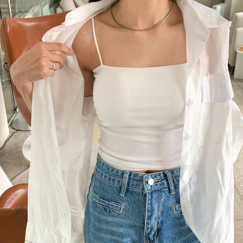 蕾絲襯衫長版罩衫