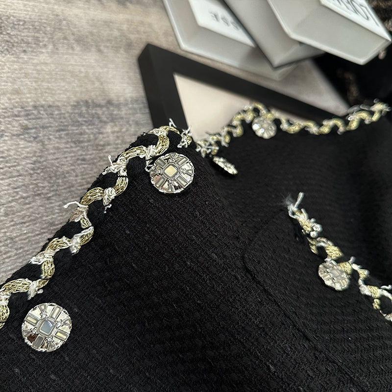 經典收藏貴氣編織粗花呢小香外套