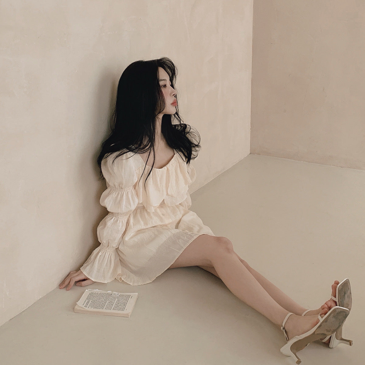 浪漫大荷葉氛圍感洋裝