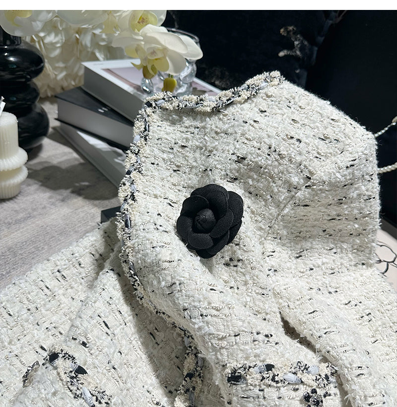 經典名媛山茶花小香毛呢外套