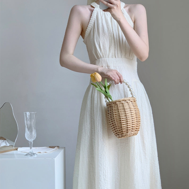 氣質女神削肩卦脖洋裝 - TWINKLE