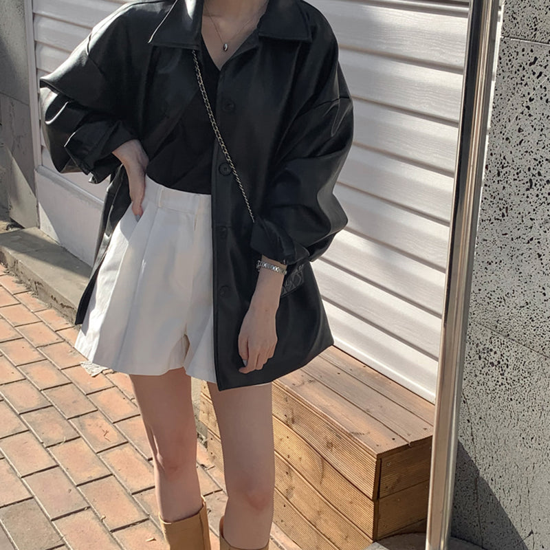 帥氣休閒寬鬆好搭皮外套