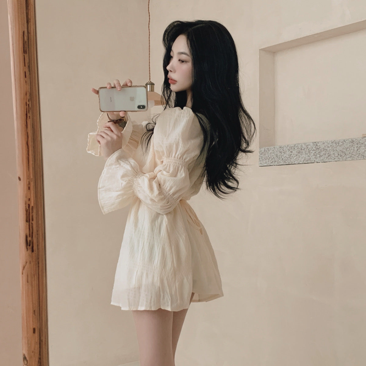 浪漫大荷葉氛圍感洋裝