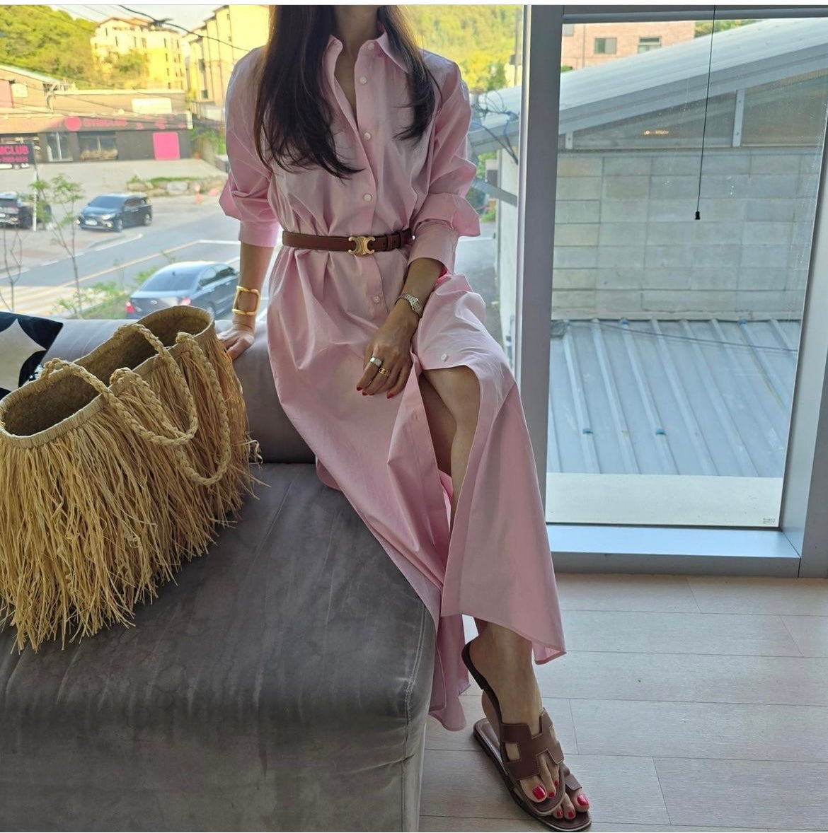 鬆弛感最迷人襯衫式長洋裝