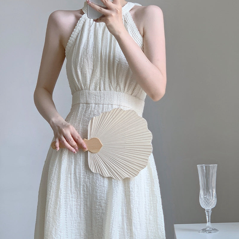 氣質女神削肩卦脖洋裝 - TWINKLE