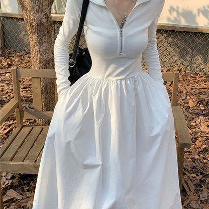 簡單出片好搭拉鍊洋裝