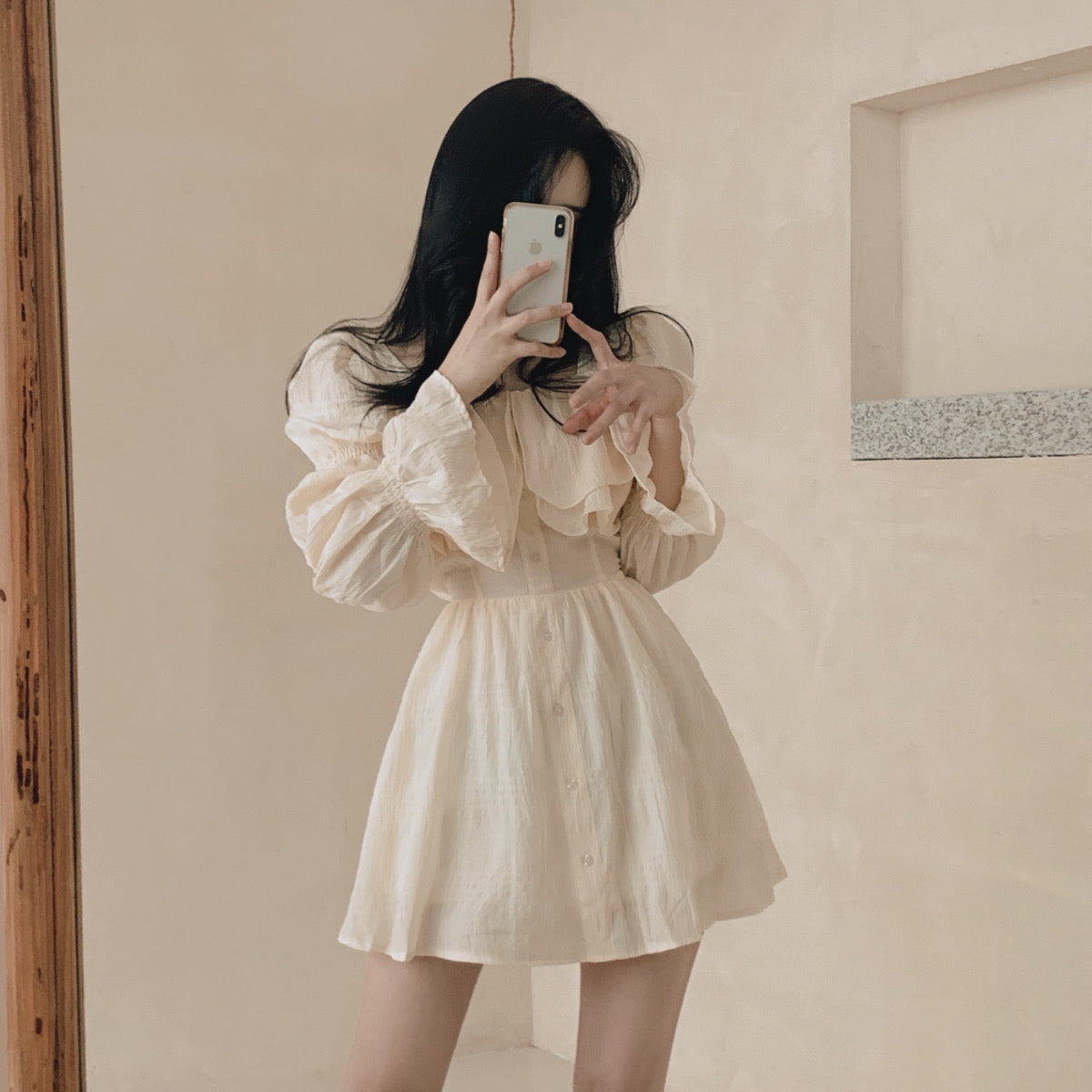 浪漫大荷葉氛圍感洋裝