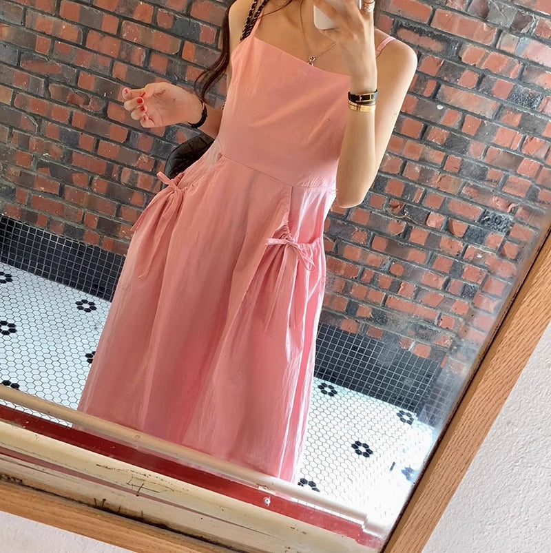 甜美口袋大裙襬洋裝