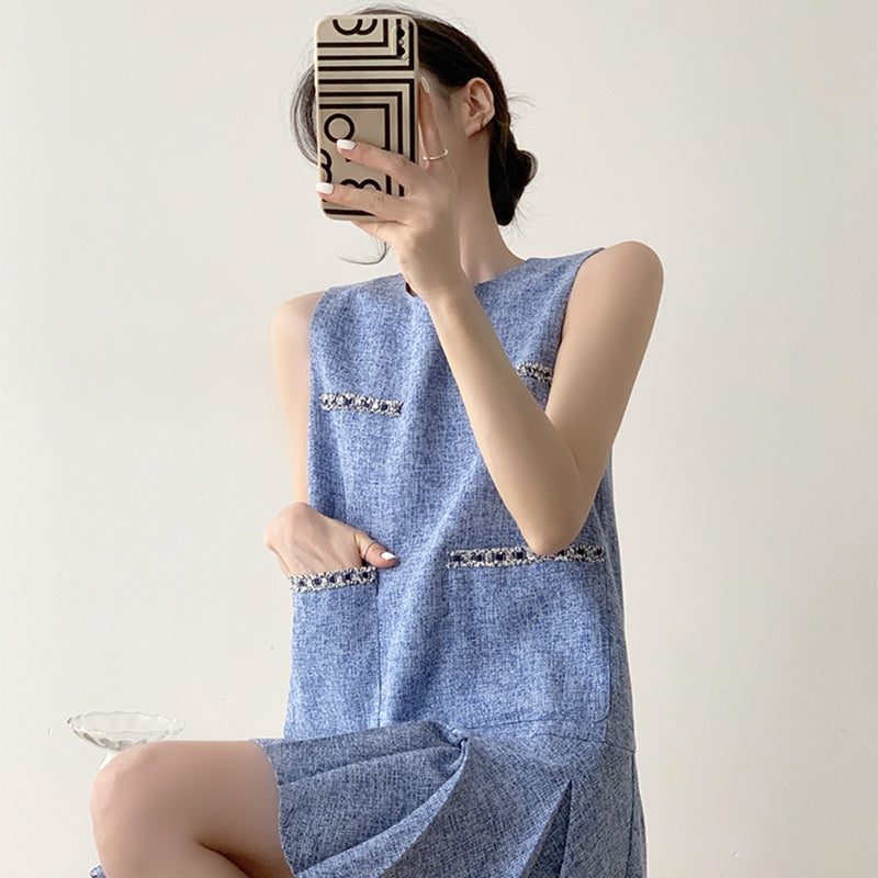減齡甜美鍊條小香洋裝 - TWINKLE