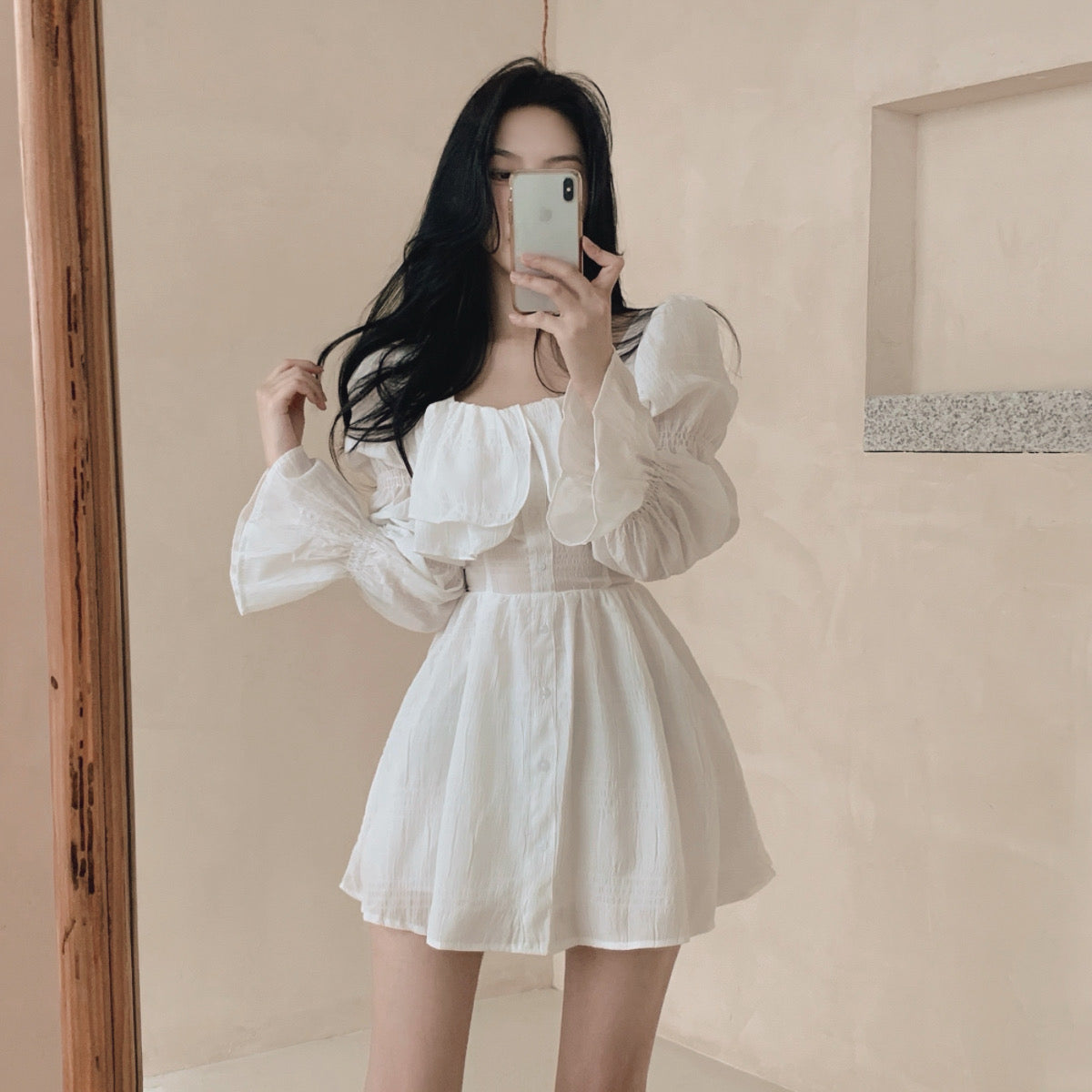 浪漫大荷葉氛圍感洋裝