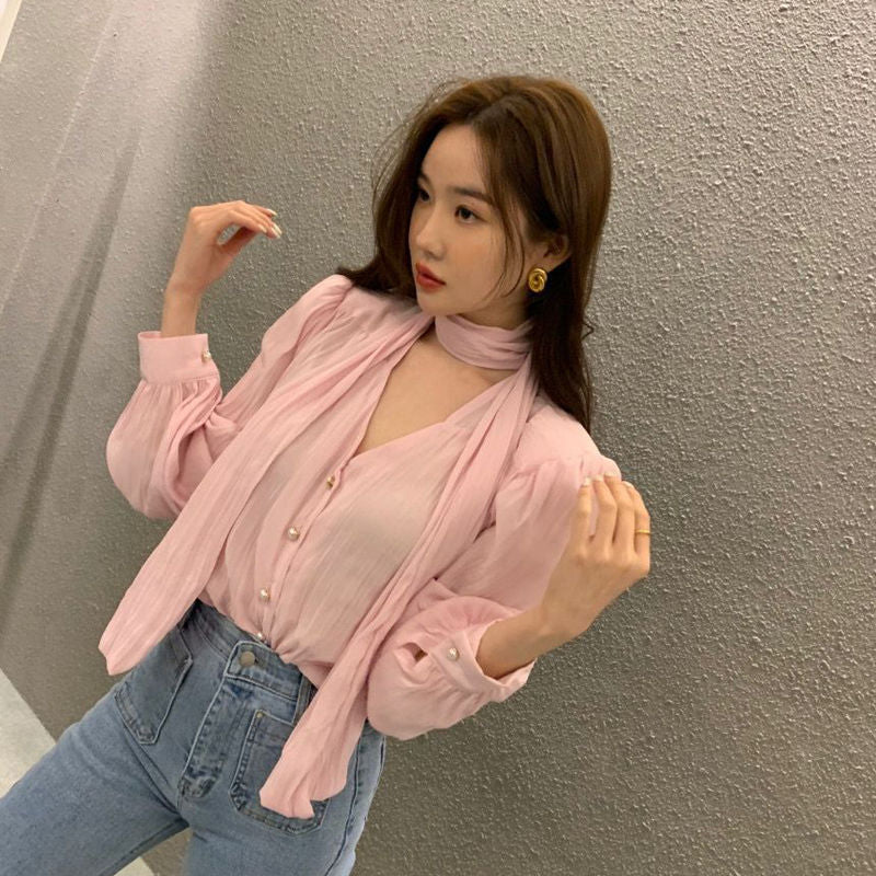 韓劇氣質小姊姊領帶上衣