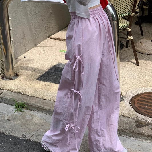 今夏必備甜美帥氣蝴蝶結傘兵褲