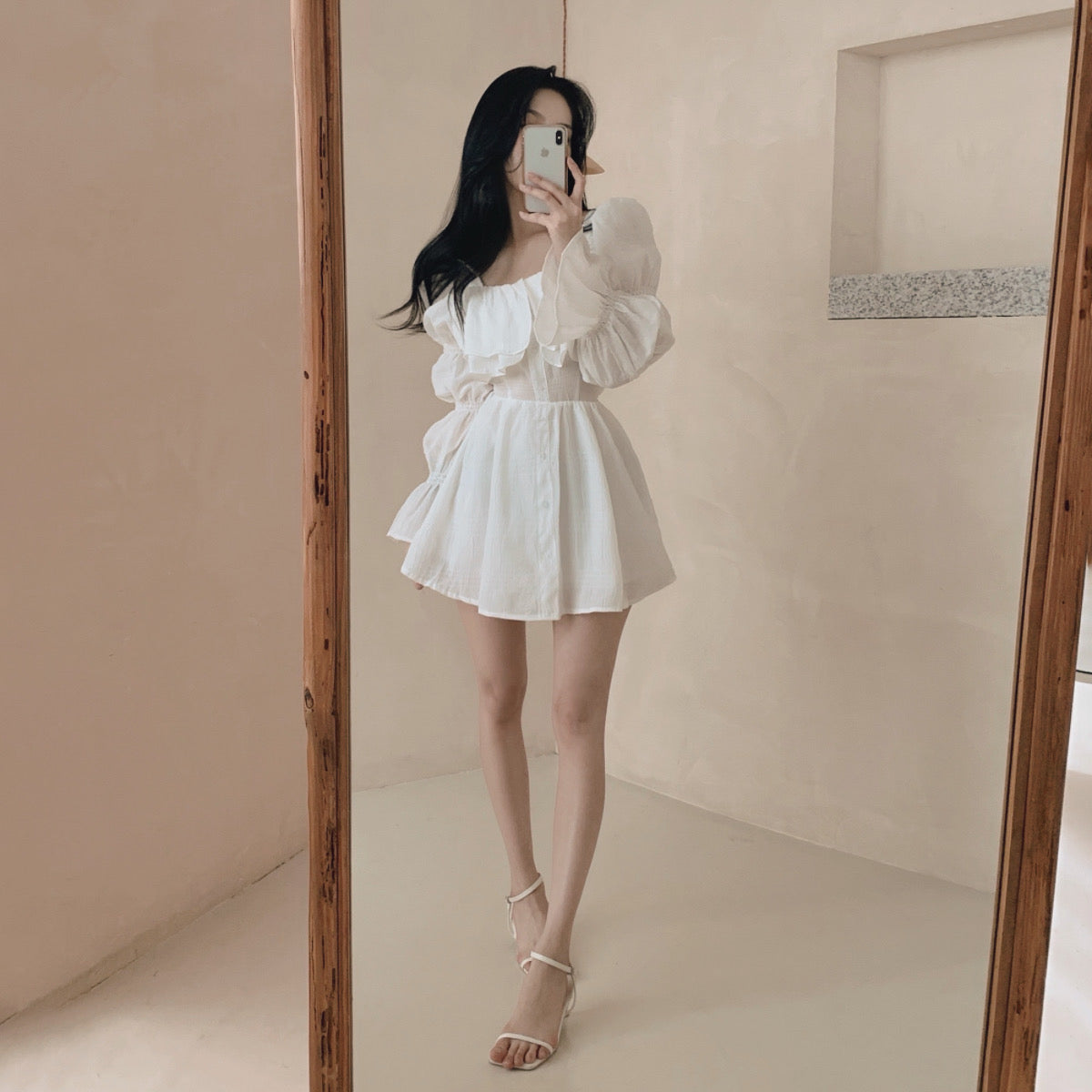 浪漫大荷葉氛圍感洋裝