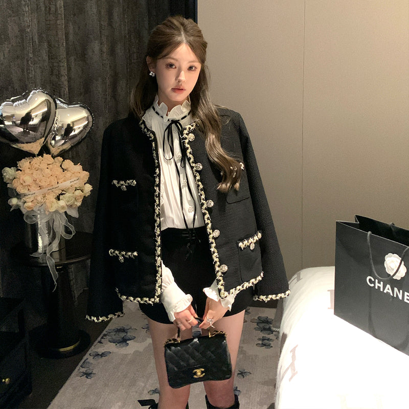 經典收藏貴氣編織粗花呢小香外套