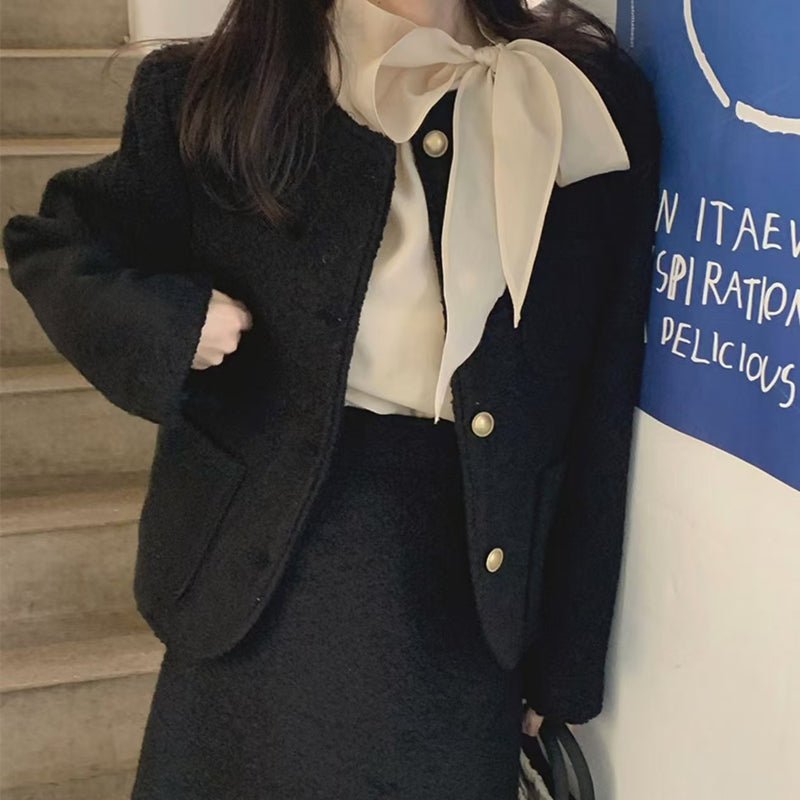 超氣質斜綁蝴蝶結上衣